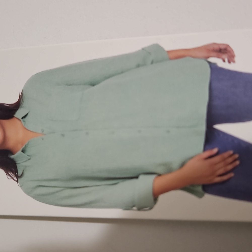 Anne Klein Gauze Button Down Shirt Blouse